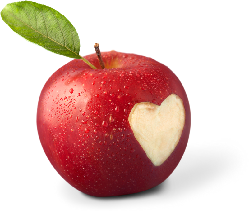 Red Apple with Heart Shape